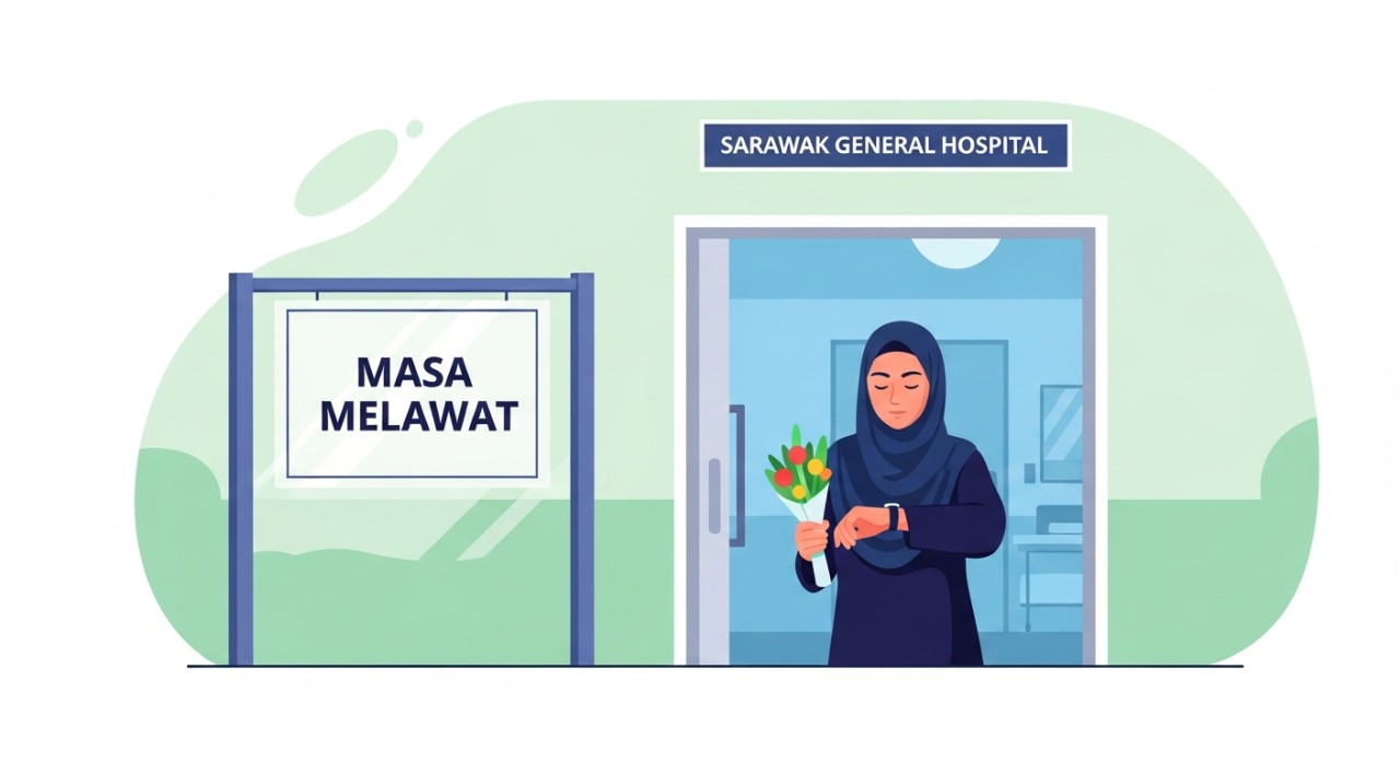 masa melawat hospital umum sarawak