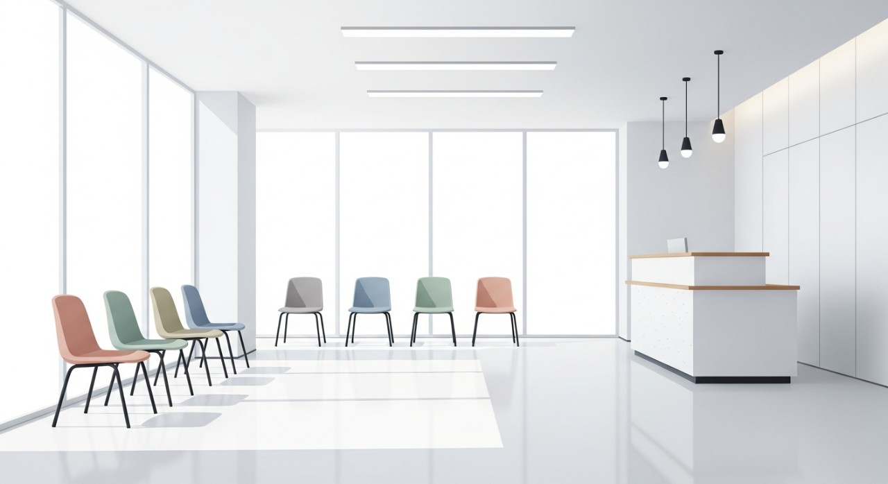 Masa Operasi Klinik Penawar Tampoi 2026: Jadual Terkini 1 Pemandangan ruang menunggu yang bersih dan minimalis di dalam sebuah klinik.