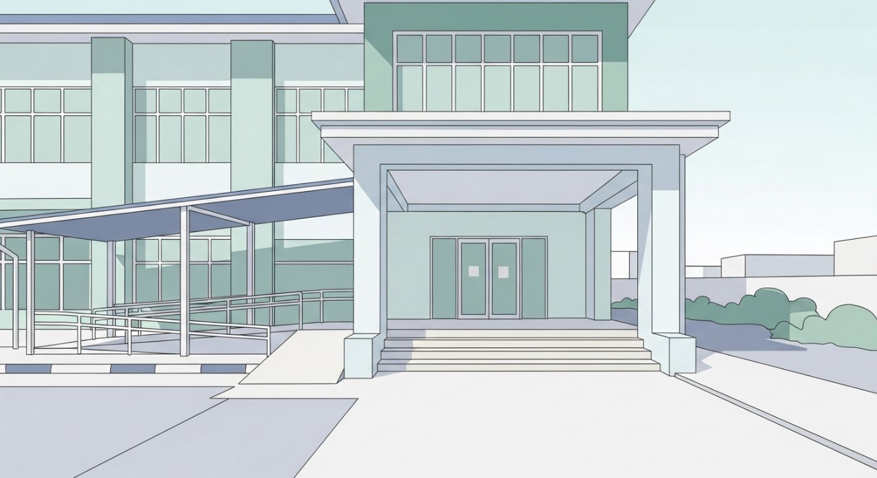 Masa Operasi Klinik Kesihatan Chiku 3 Terkini 2026 1 Pandangan hadapan minimalis bangunan Klinik Kesihatan Chiku 3 dengan pintu masuk utama.