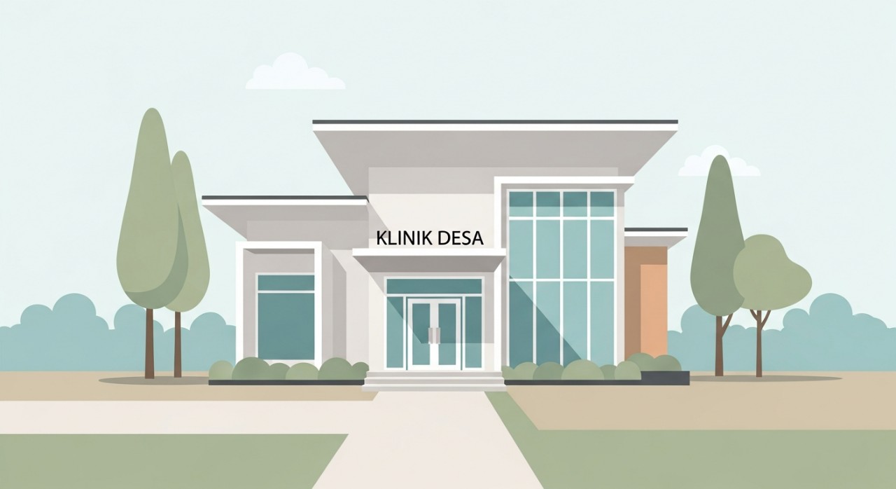 Masa Operasi Klinik Desa Tanjung Labian Terkini 2026 1 Ilustrasi hadapan sebuah bangunan klinik desa yang moden dan bersih.