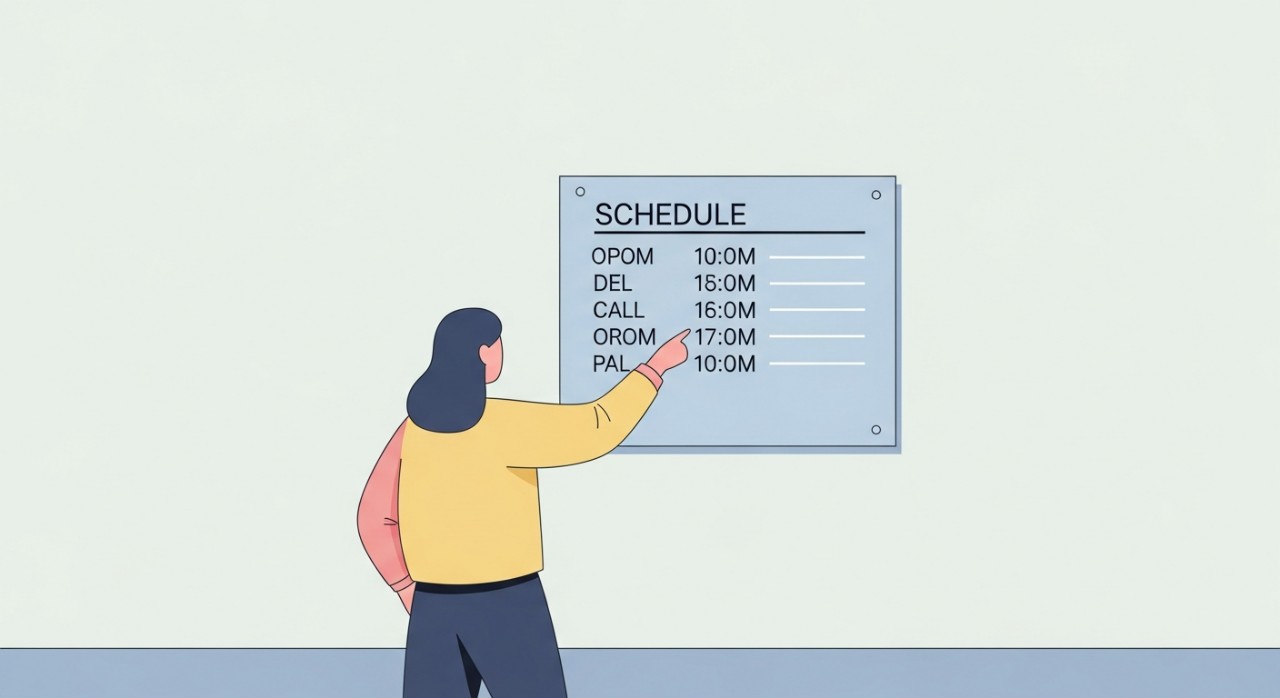 Masa Operasi Klinik Kesihatan Chiku 3 Terkini 2026 2 Seorang individu sedang melihat dan meneliti papan tanda jadual waktu operasi klinik yang tertera.