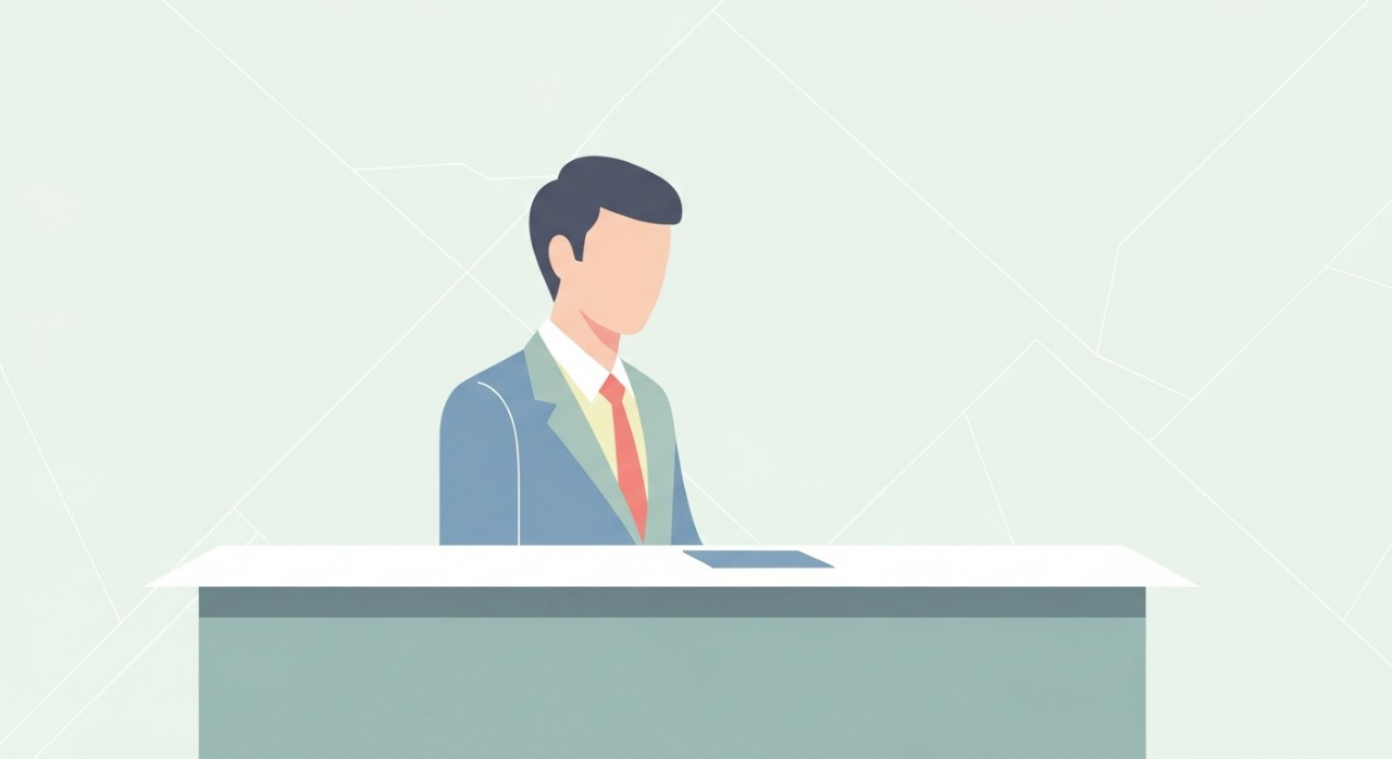 Seseorang sedang berinteraksi dengan petugas di kaunter pendaftaran dalam suasana klinik kesihatan.