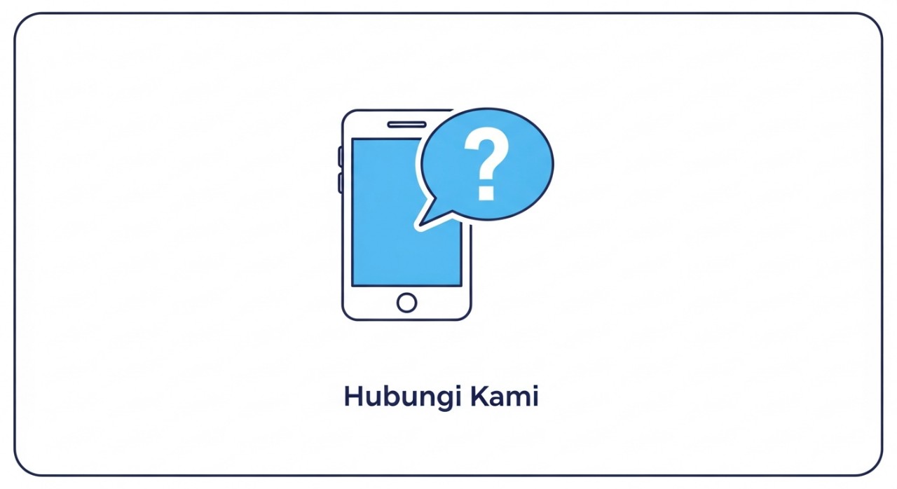 Ikon telefon bimbit dan maklumat nombor untuk pertanyaan mengenai klinik kesihatan.