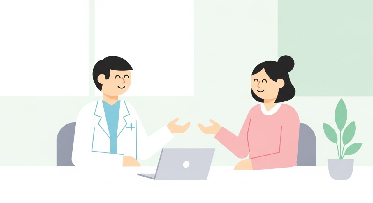 Masa Operasi Klinik Desa Pantai Remis 2026: Jadual Terkini 1 Seorang doktor sedang berbual dan memberikan nasihat kepada pesakit di bilik rawatan yang ringkas dan tenang.