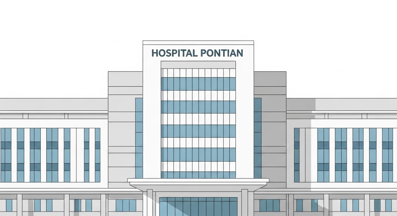 Masa Operasi Hospital Pontian 2026: Perkhidmatan Jabatan 1 Pemandangan hadapan bangunan utama Hospital Pontian yang moden dengan seni bina ringkas.