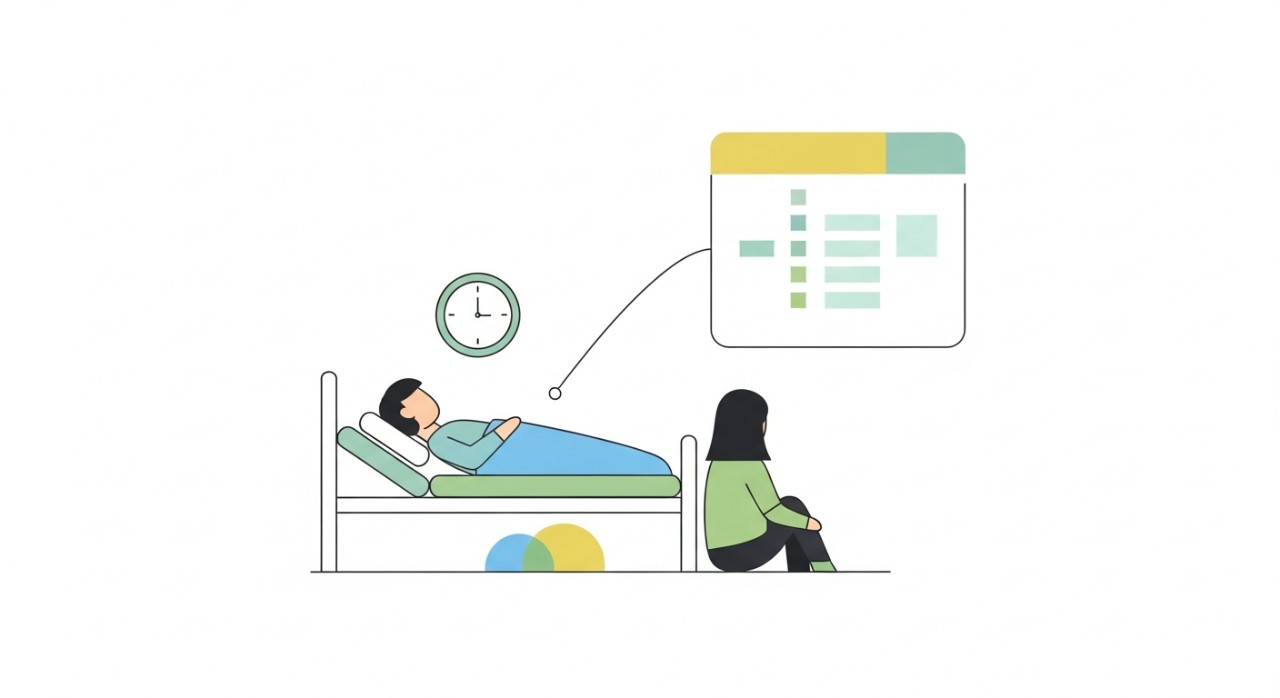 Masa Operasi Hospital Muadzam Shah Terkini 2026 1 Dua orang berdiri berdekatan katil hospital melambangkan waktu melawat