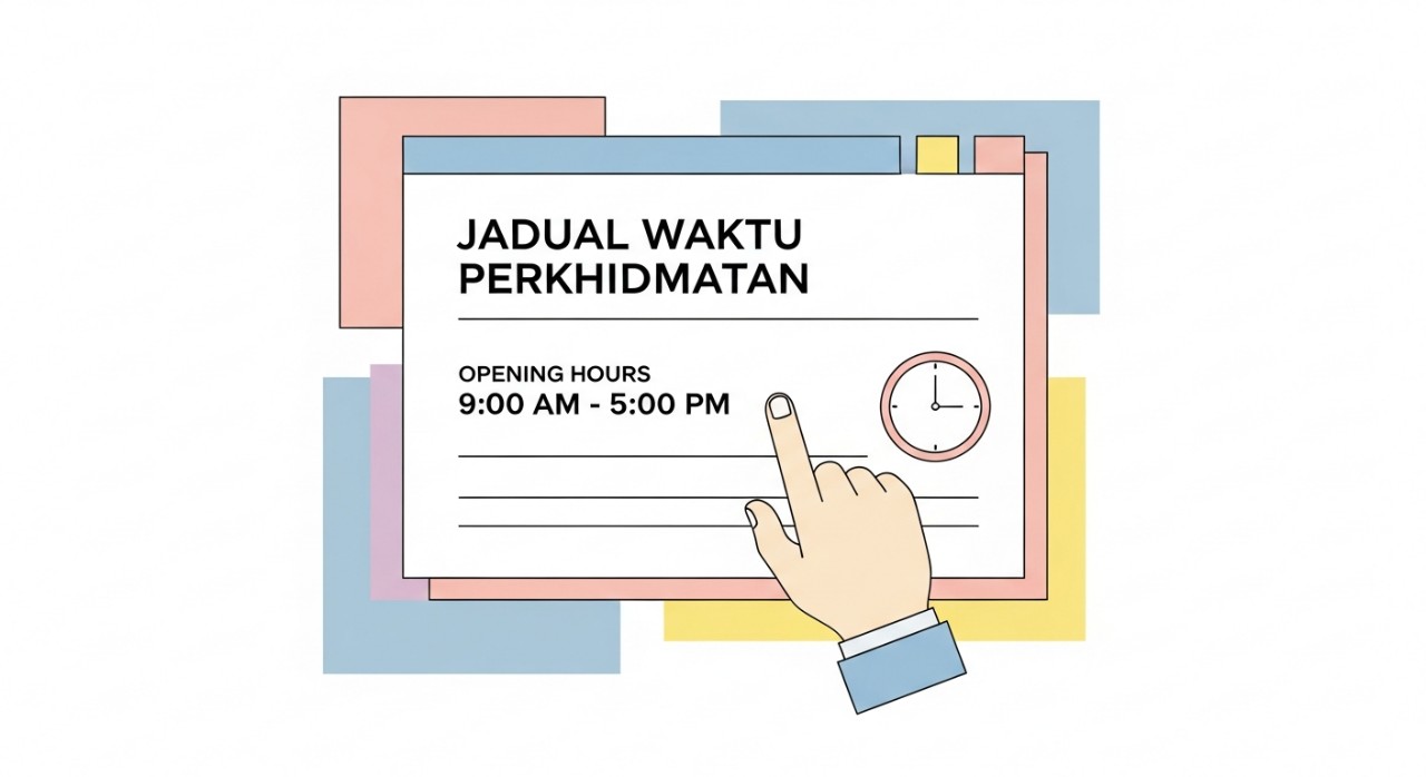Masa Operasi Klinik Desa Alor Pasir Terkini 2026: Jadual Rasmi dan Tips Lawatan 2 Tangan seseorang sedang menunjuk ke arah hari dan waktu tertentu pada jadual perkhidmatan klinik.