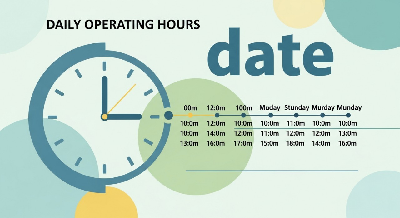 Infografik ringkas menunjukkan jadual waktu rehat dan waktu operasi harian klinik kesihatan.