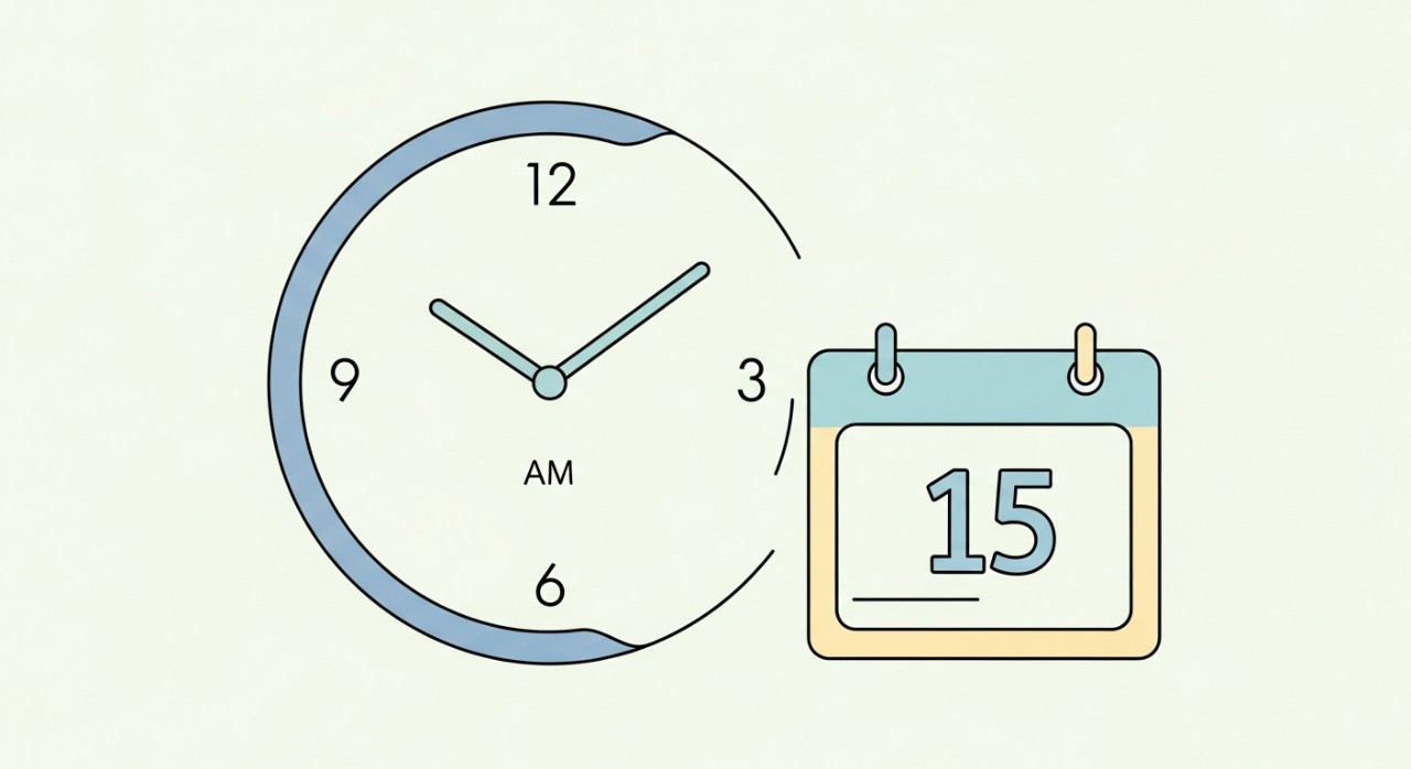 Ilustrasi simbolik sebuah kalendar atau jam dinding besar yang menandakan pentingnya waktu dan temujanji.