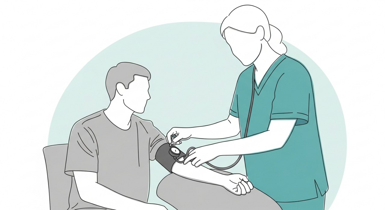 Masa Operasi Klinik Kesihatan Membedai 2026: Jadual Terkini 2 Seorang jururawat sedang menggunakan alat untuk mengambil bacaan tekanan darah pada lengan seorang pesakit.