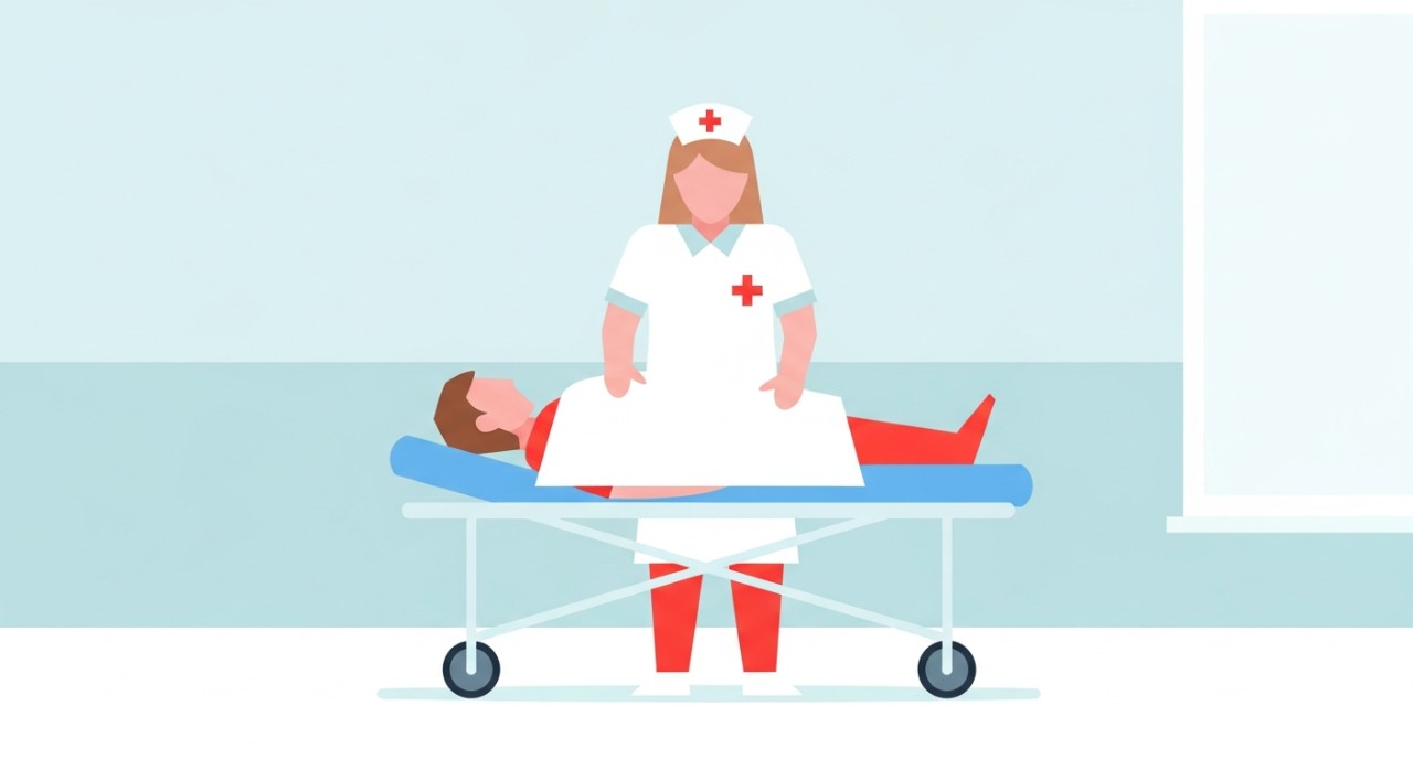 Seorang jururawat sedang membantu pesakit di zon rawatan kecemasan.