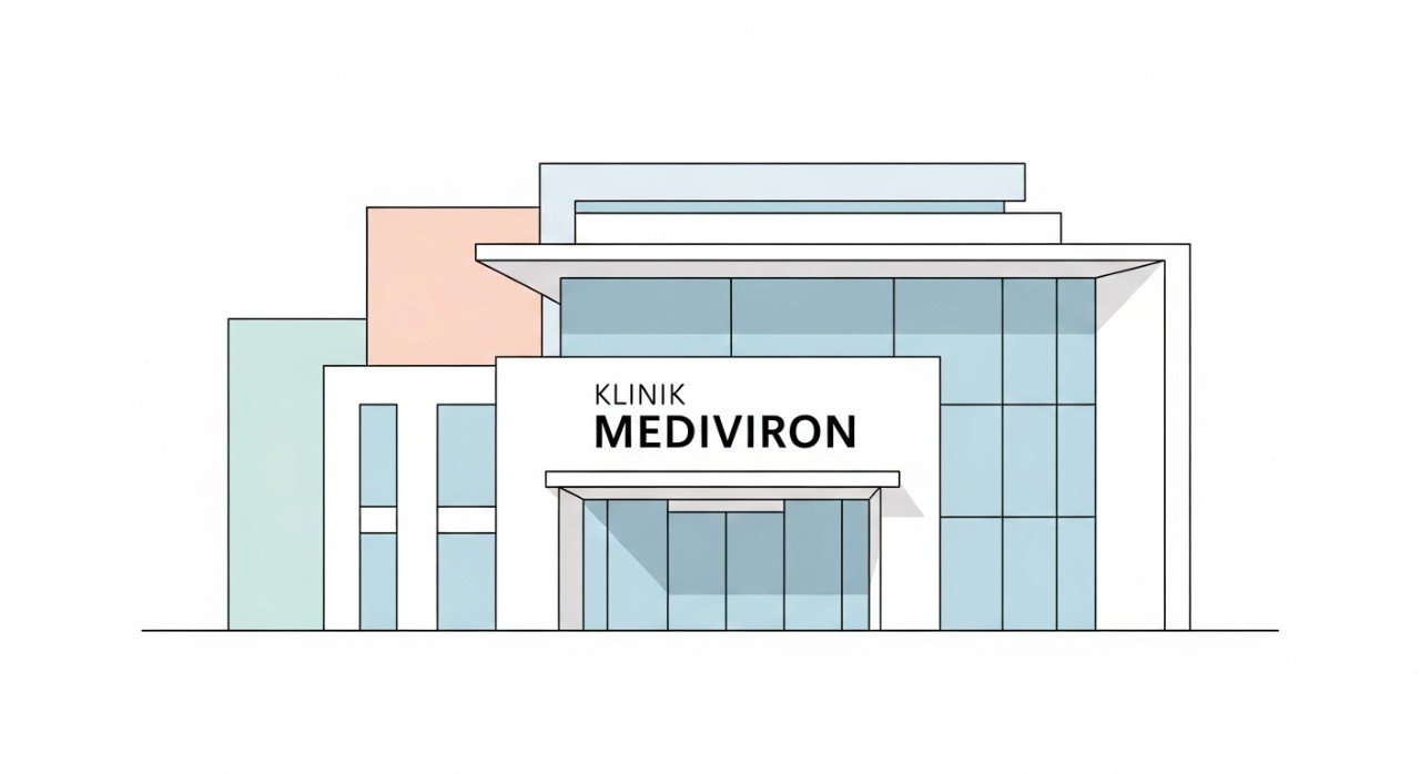 Masa Operasi Klinik Mediviron Puchong Prima Terkini 2026 1 Pintu masuk utama Klinik Mediviron Puchong Prima dari pandangan luar yang bersih dan moden.