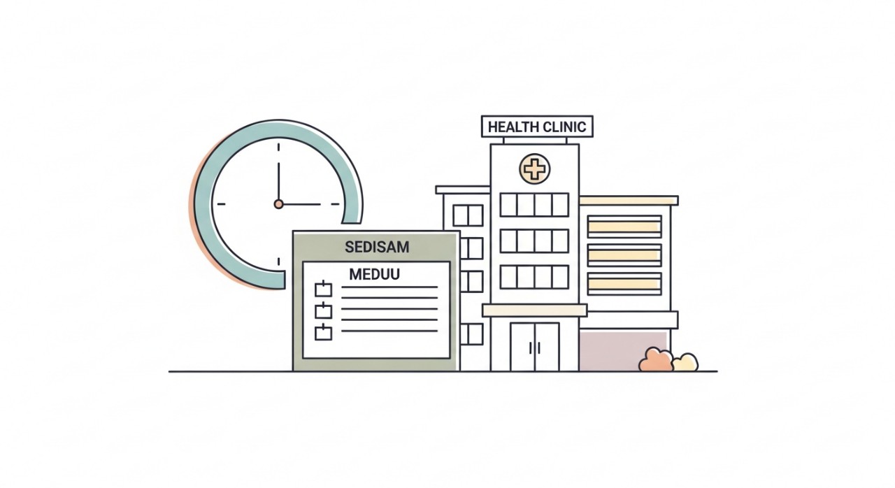 masa operasi klinik kesihatan benta