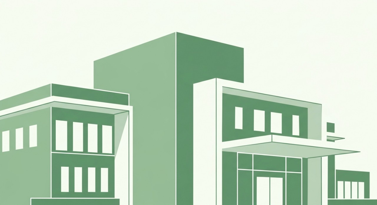 Pemandangan hadapan bangunan Klinik Kesihatan Padang Tengku dengan reka bentuk moden.