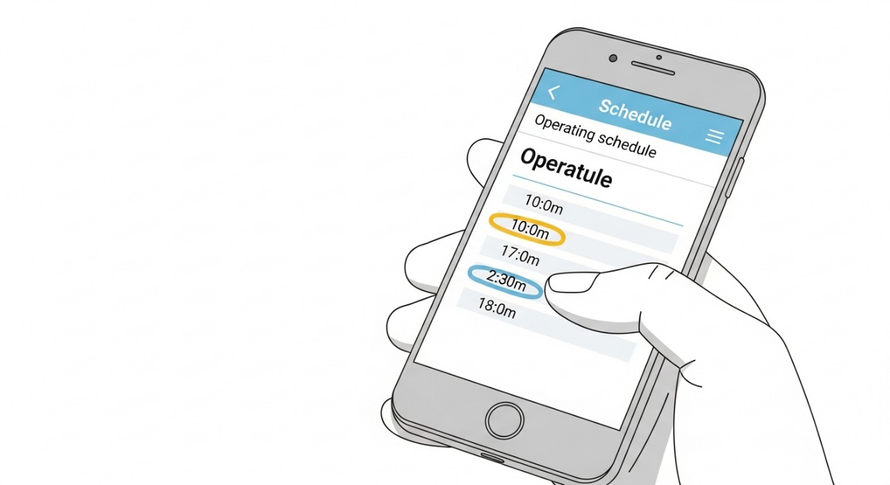 Masa Operasi Klinik Pakar Kulit Ko Melaka Terkini 2026 1 Tangan seseorang sedang menyemak jadual waktu pada skrin telefon pintar menggunakan aplikasi kalendar.