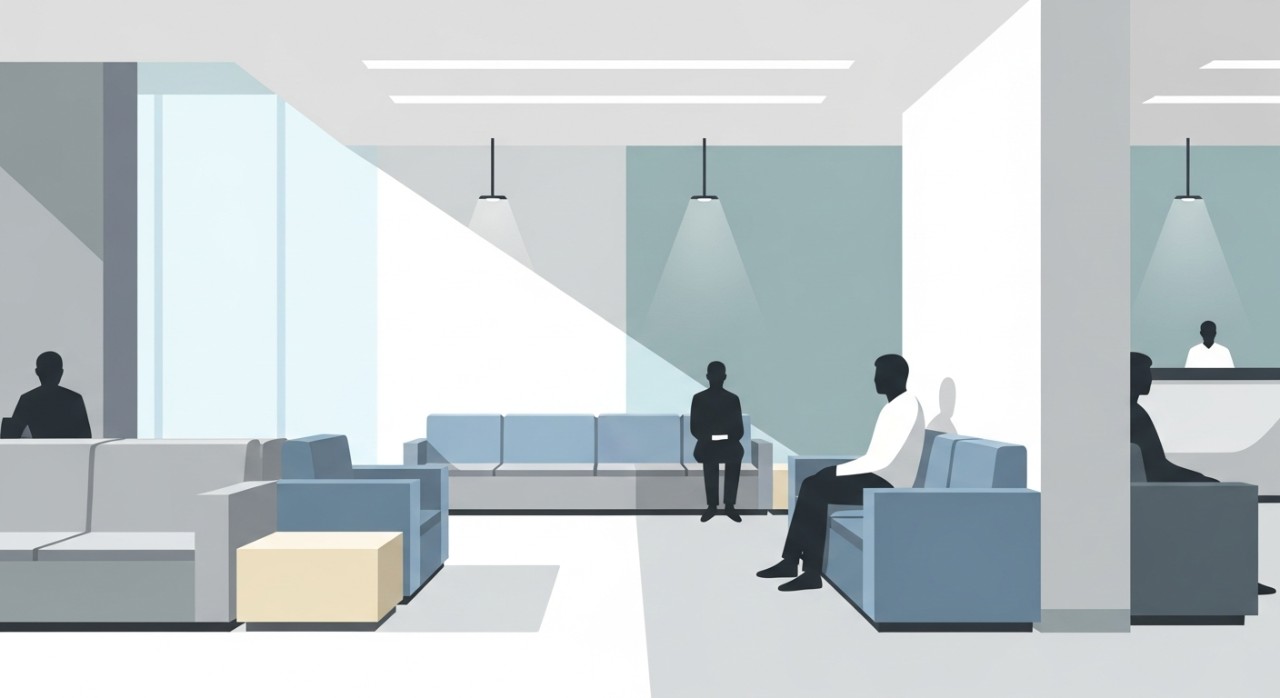 Masa Melawat Sunway Medical Centre Ipoh Terkini 2026 1 Beberapa orang pelawat sedang duduk menunggu di ruang menunggu hospital yang moden.