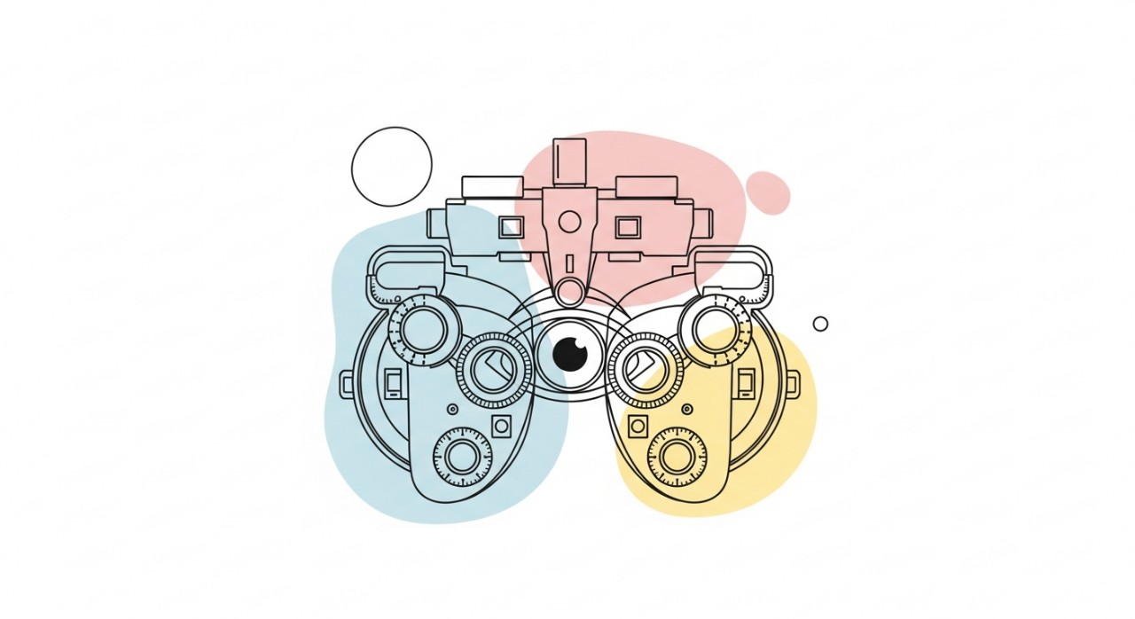 Mata manusia yang sedang diperiksa menggunakan peralatan oftalmologi moden dengan fokus pada ketepatan dan penjagaan.