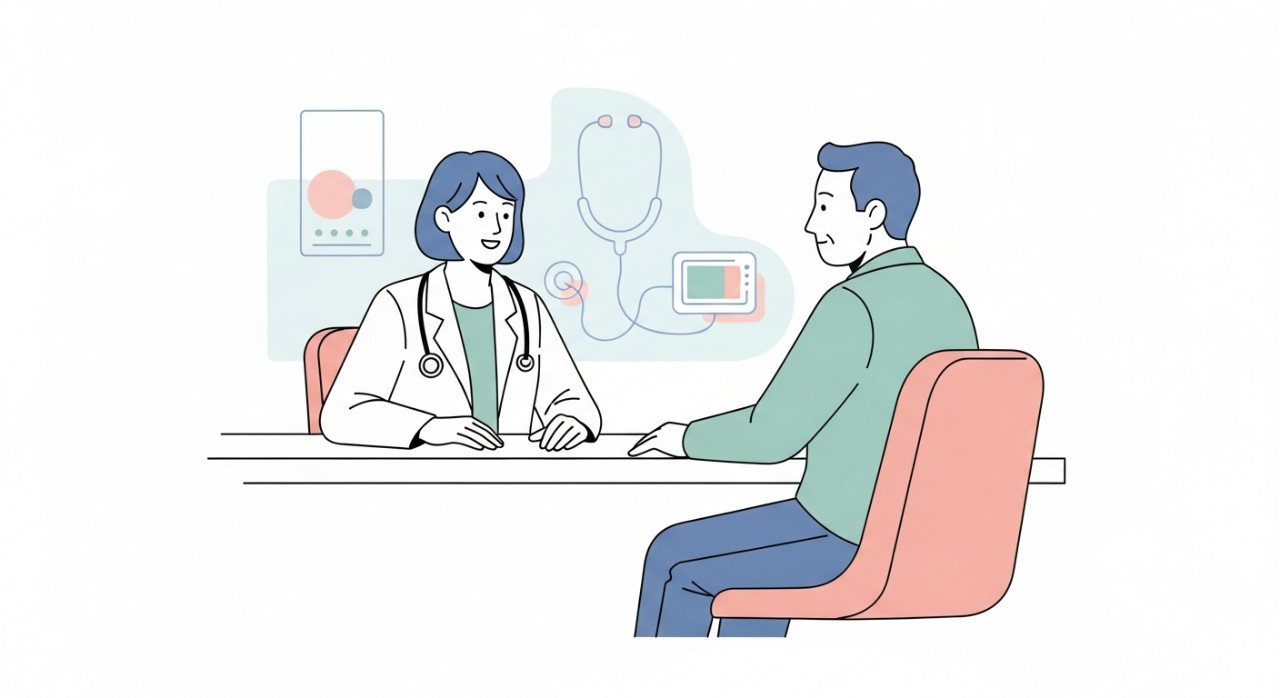 Masa Operasi Klinik Kesihatan Kuala Besut Terkini 2026 2 Dua ahli profesional perubatan sedang berbincang di kaunter pendaftaran klinik.