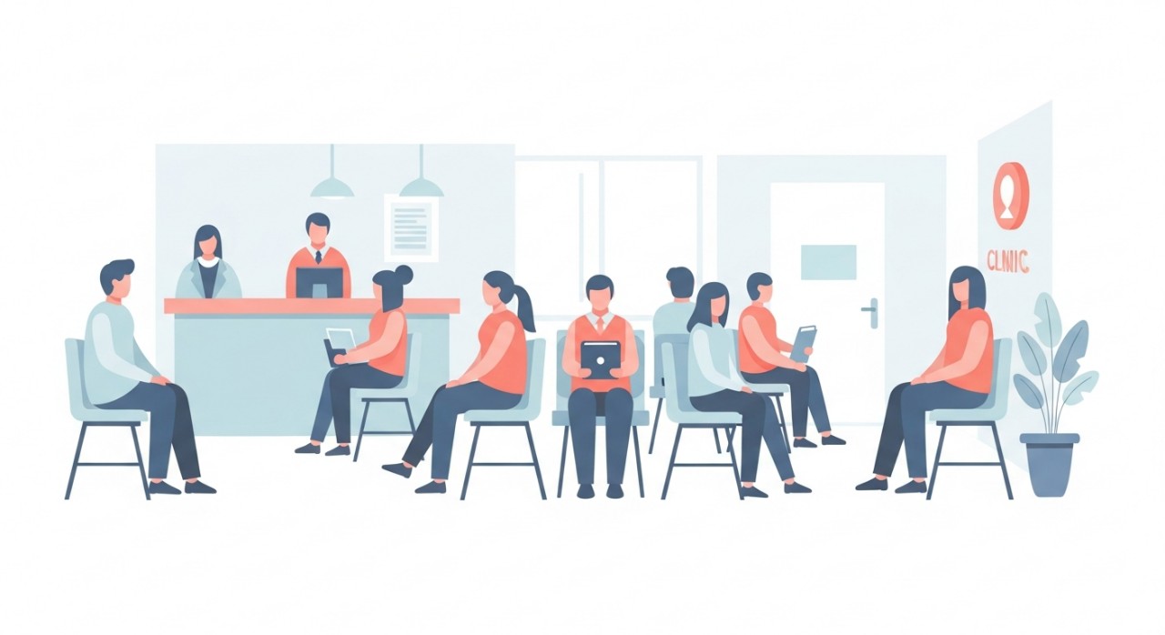 Masa Operasi Klinik Desa Ulu Dusun Terkini 2026 2 Beberapa orang awam sedang duduk di kerusi menunggu giliran di ruang lobi klinik.