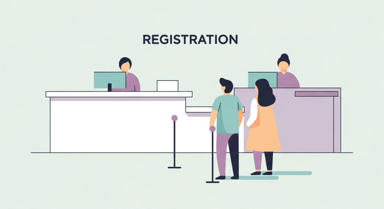 Jadual dan Masa Operasi Hospital Kuala Pilah 2026 1 Beberapa orang pesakit sedang menunggu giliran untuk mendaftar di kaunter pendaftaran hospital.