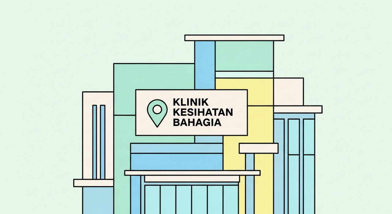 Papan tanda di hadapan bangunan klinik yang menunjukkan nama 'Optimax'.