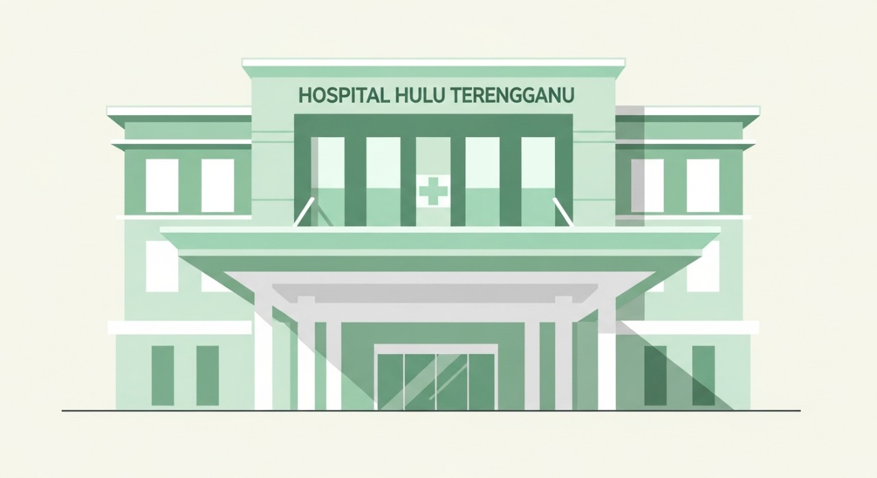 Masa Operasi Hospital Hulu Terengganu Malaysia 2026 1 Pemandangan hadapan pintu masuk utama Hospital Hulu Terengganu yang tenang dan bersih.