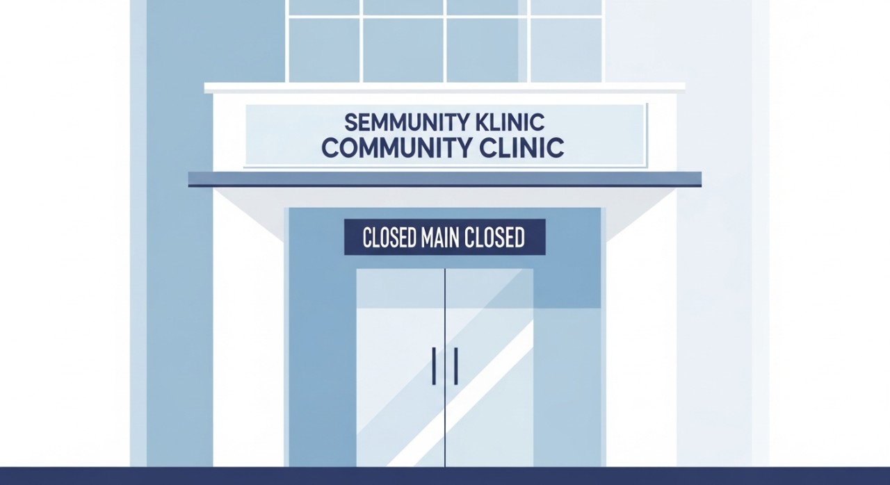 Jadual dan Masa Operasi Klinik Komuniti Keramat Wangsa 2026 1 Pintu masuk hadapan sebuah bangunan klinik komuniti dengan papan tanda nama yang ringkas.