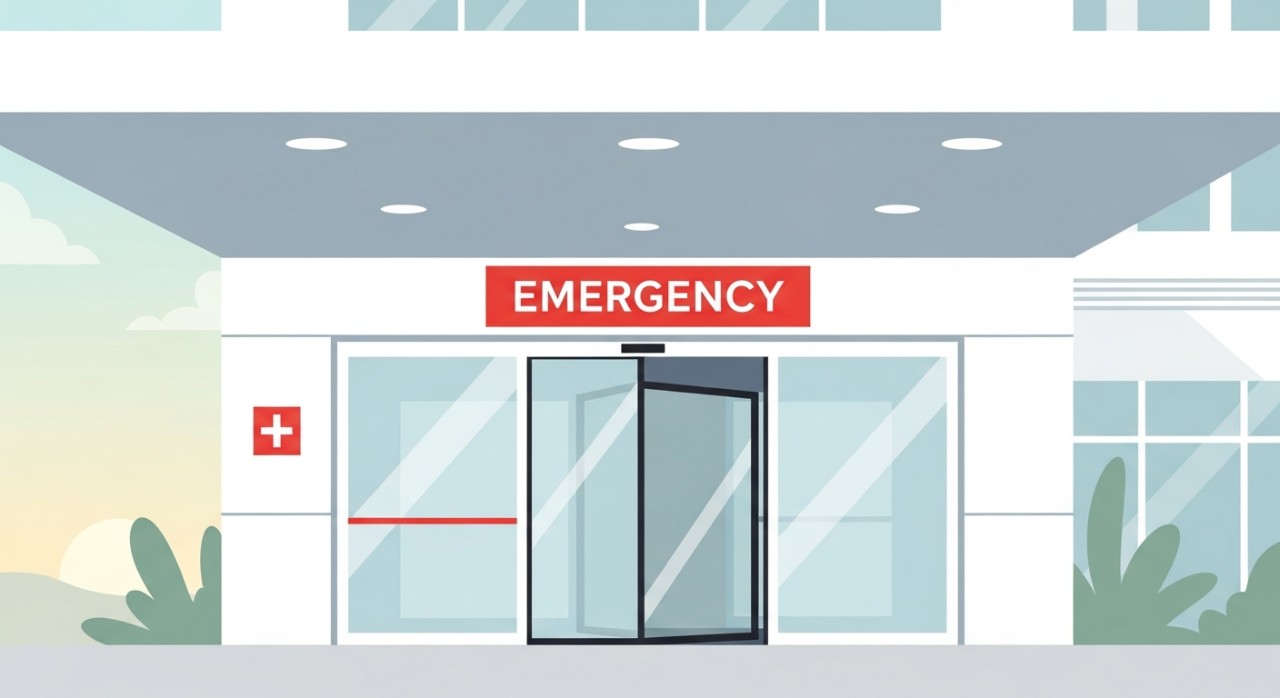 Masa Operasi Hospital Kemaman 2026: Jadual Terkini 1 Pintu masuk utama Hospital Kemaman yang tenang dengan tanda 'Kecemasan' yang jelas, menunjukkan kesediaan 24 jam.