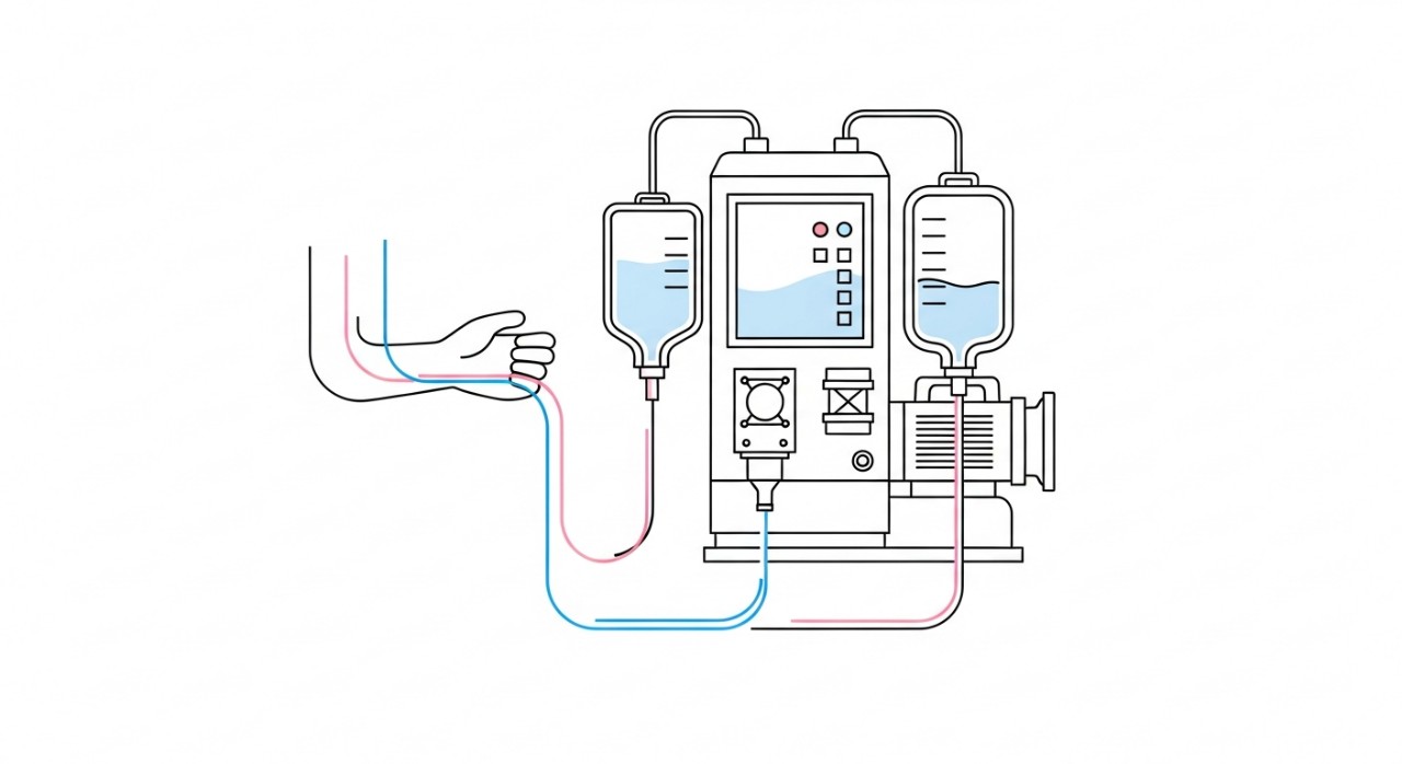 Sebuah mesin hemodialisis yang sedang digunakan untuk rawatan pesakit.