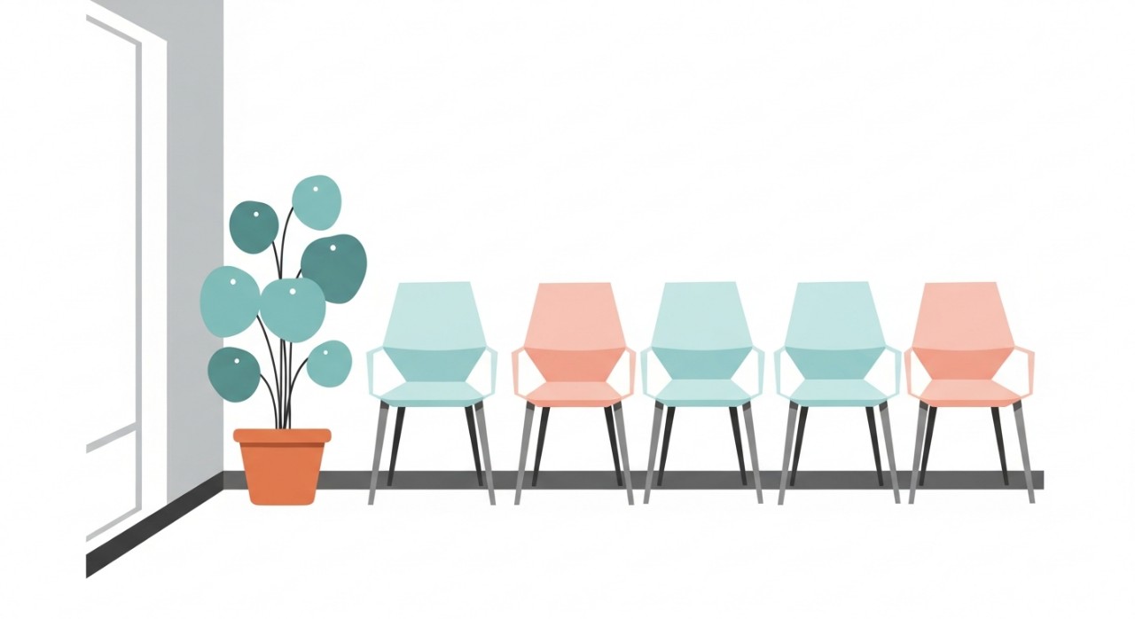 Jadual & Masa Operasi Klinik Mediviron Glenmarie 2026 2 Pandangan ruang menunggu klinik yang tersusun rapi dengan kerusi dan hiasan minimalis.