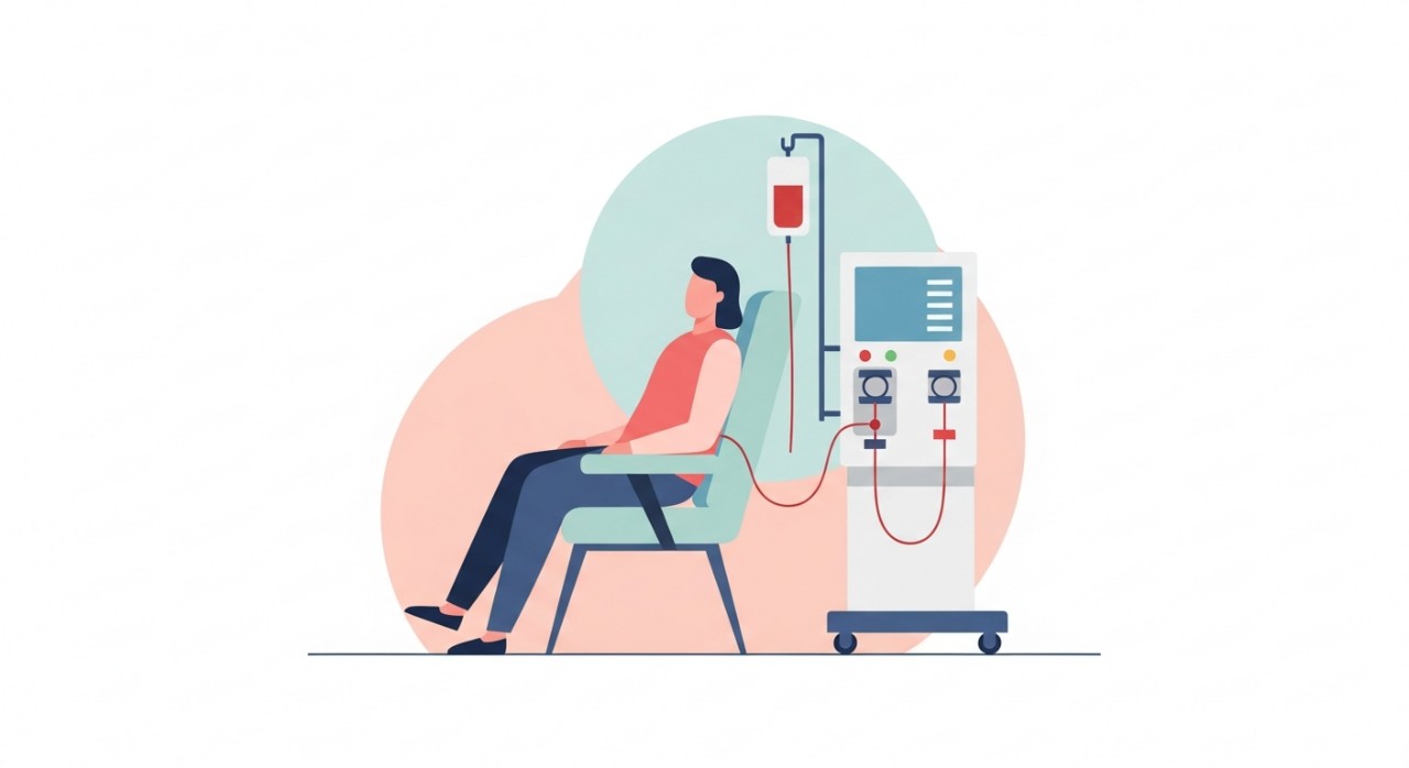 Masa Operasi Pusat Dialisis NKF Kuantan 2026: Jadual Terkini 1 Seorang pesakit sedang berehat di kerusi sambil menerima rawatan dialisis.