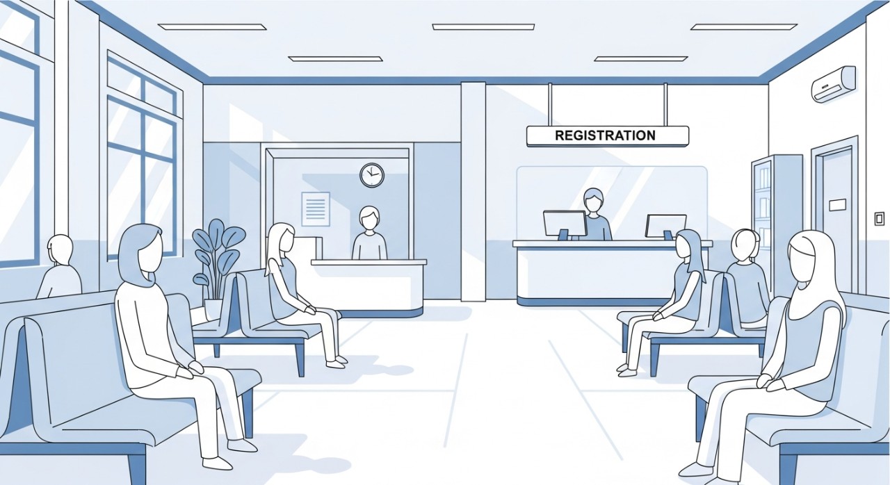 Masa Operasi Klinik Kesihatan Putrajaya Presint 18 (2026) 1 Beberapa orang sedang duduk menunggu giliran di ruang menunggu Klinik Kesihatan.