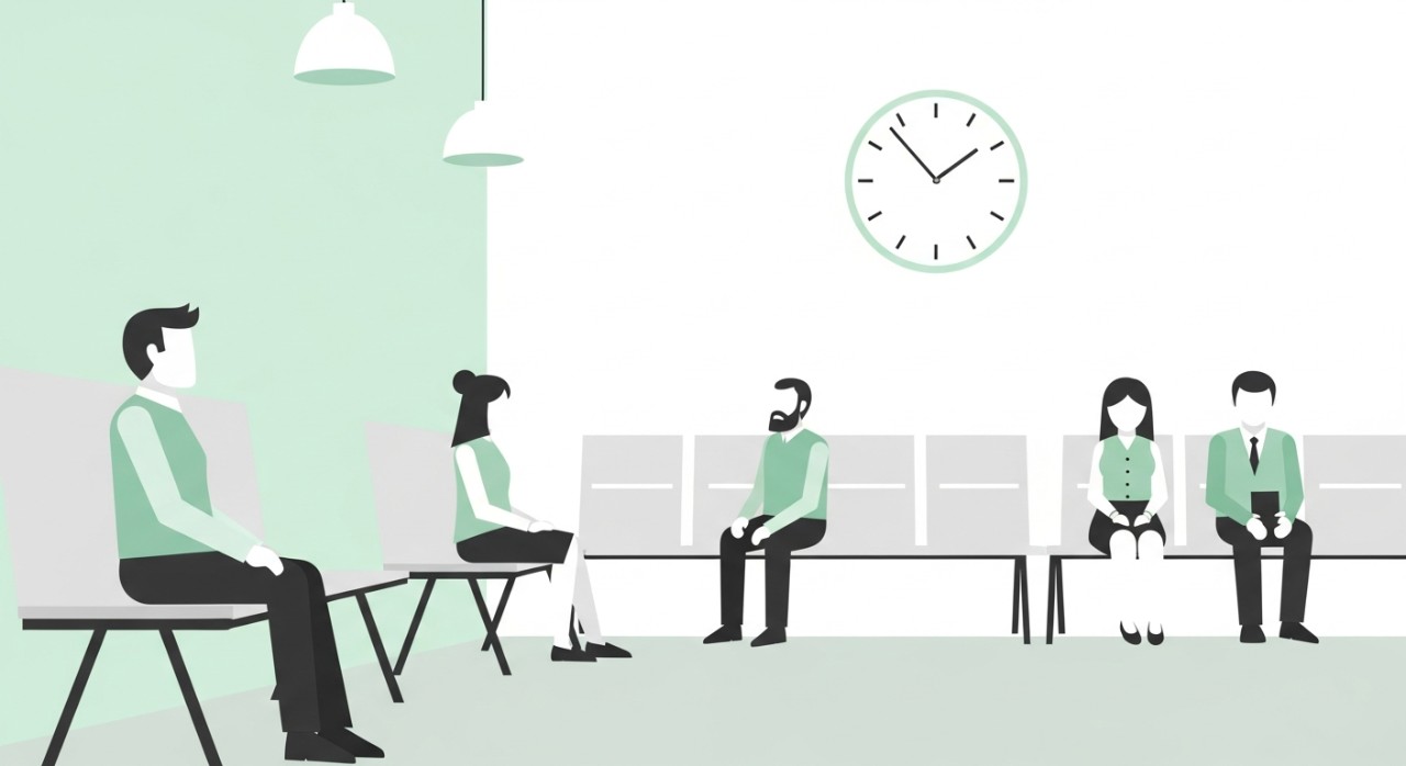 Masa Operasi Klinik Kesihatan Kampung Pandan 2026 1 Beberapa orang pesakit sedang duduk menunggu giliran di ruang menunggu yang bersih.