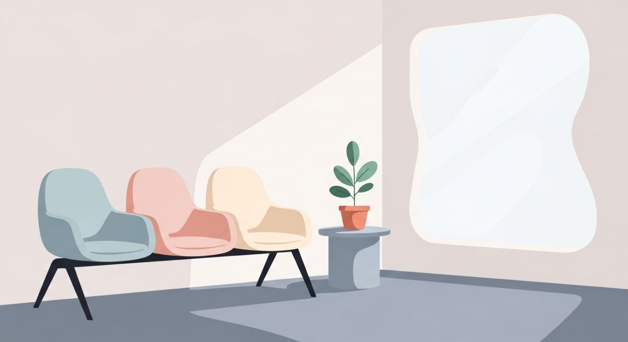 Masa Operasi Klinik Desa Lahar Yooi 2026: Jadual Terkini 1 Kerusi panjang kosong di ruang menunggu klinik yang tenang dan minimalis.