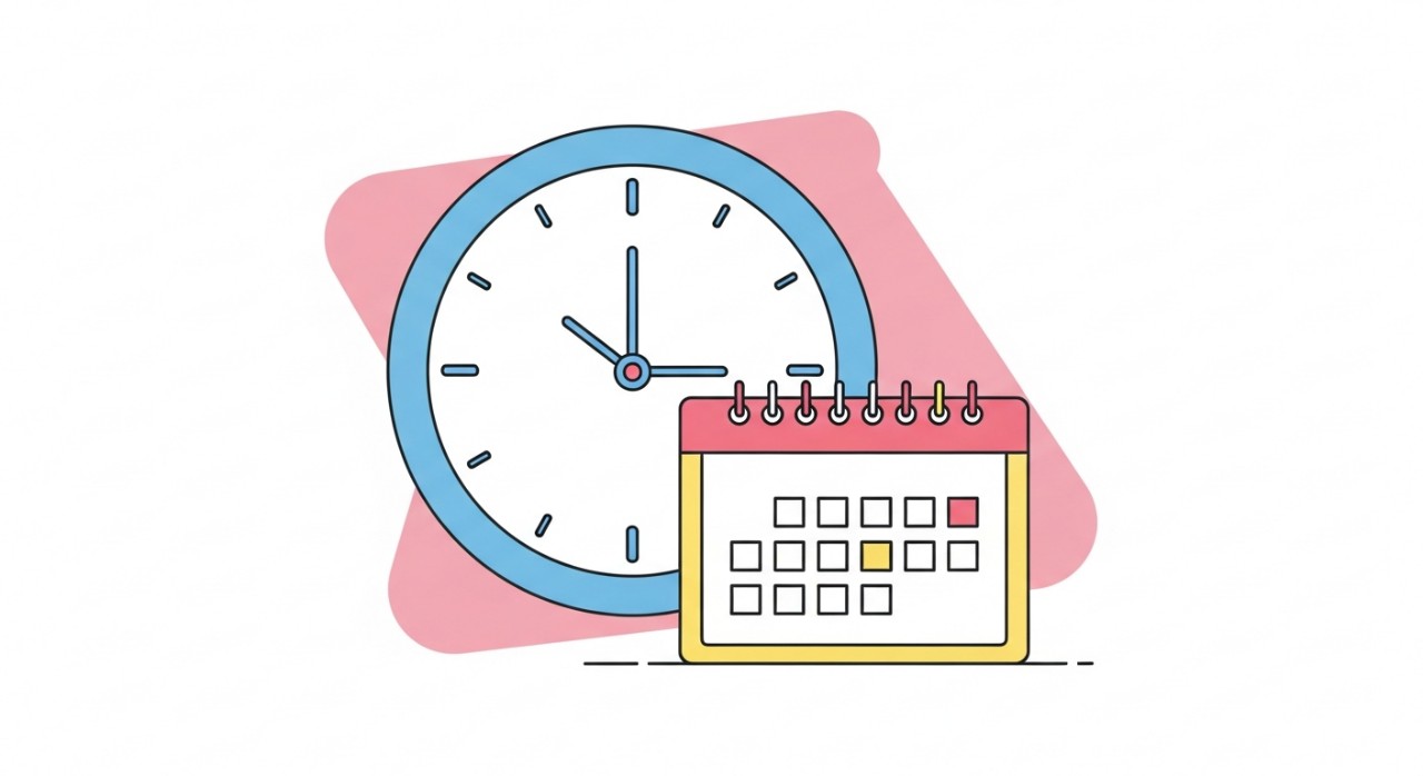 Masa Operasi Klinik Kesihatan Putrajaya Presint 11 (2026) & Jadual Penuh 2 Ikon jam dan kalendar menunjukkan waktu pagi yang sesuai untuk mendapatkan rawatan dan perkhidmatan kesihatan.