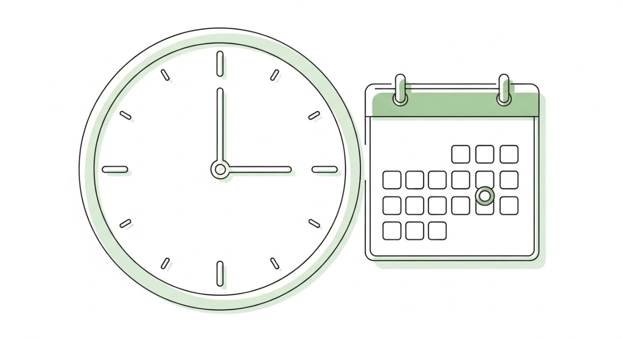 Masa Operasi Klinik Komuniti Semenyih 2026 Terkini 1 Ikon jam besar dan kalendar yang menunjukkan perancangan masa untuk lawatan ke klinik kesihatan.