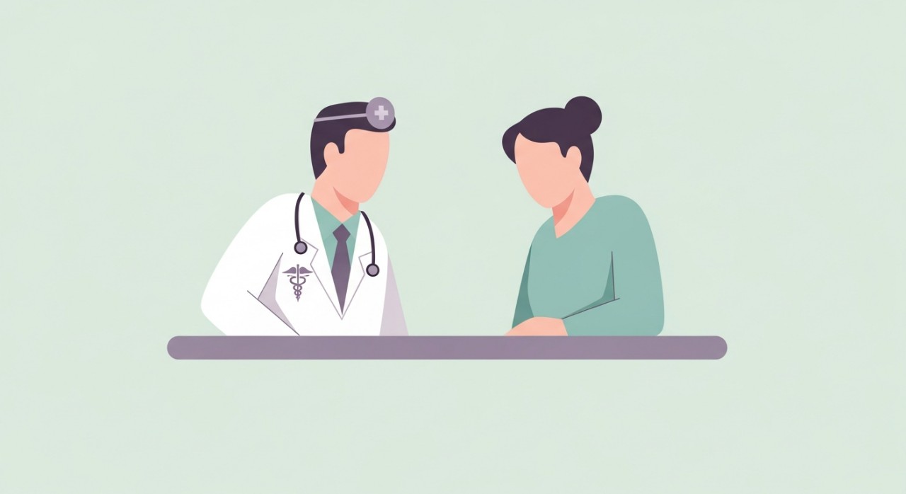 Masa Operasi Klinik Kesihatan Padang Rengas Terkini 2026 2 Dua figura ringkas (doktor dan pesakit) sedang berbincang di kaunter pendaftaran